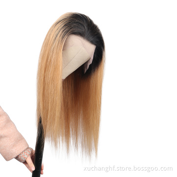 Brazilian virgin cuticle aligned hair vendors Per-Plucked ombre Highlight 180% Transparent HD Lace Closure 13x4 human hair Wigs